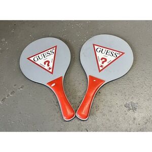Vintage Guess Ping Pong Table Tennis Paddle Set of 2